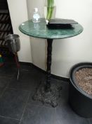 *Green Granite Topped Poser Table on Cast Iron Pedestal 60cm diameter
