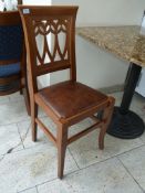 *46 Hardwood Framed Dining with Brown Faux Leather