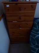 *Pine Five Drawer Chest