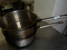 *2 Large Lacor Stainless Steel Saucepans