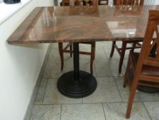 *Red Granite Topped Table on Cast Iron Pedestal 80x80cm