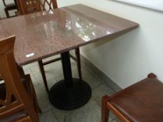 *Red Granite Topped Table on Cast Iron Pedestal 80x80cm