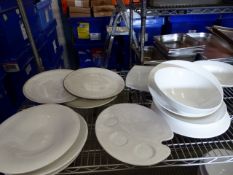 * selection of assorted white crockery approx 15 items