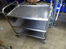* 3 tier stainless steel catering trolly