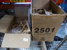 * disposable cutlery - 1 x box wooden forks, 1 x box individually wrapped cutlery and napkins