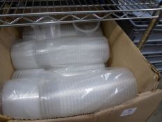 * partial box of plastic 1/2 pint glasses