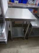 * Vogue S/S infil table with undershelf. 600w x 600d x 900h