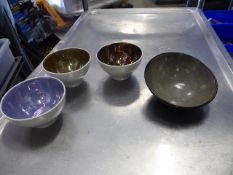 * small bowls - assorted - some with unusual internal glaze