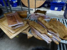 * large selection of wooden chopping and serving boards