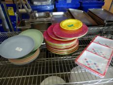 * selections of plastic plates and bowls x approx 45 items