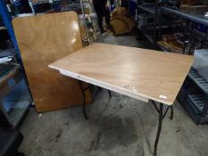 * 2 x wooden topped trestle tables. 4ft x 2.5ft