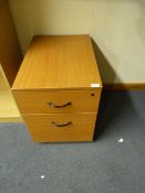 *Two Drawer Standalone Pedestal in Red Wood Finish