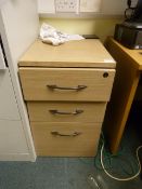 *Three Drawer Standalone Pedestal in Light Wood Fi