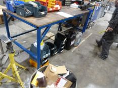 *Steel Workbench with Wooden Top fitted with 6