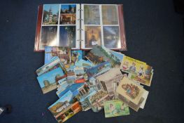Postcard Album plus Bundle of Postcards Including