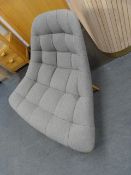 *Contemporary Style Grey Upholstered Easy Chair on