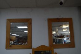 Pair of Solid Pine Framed Mirrors