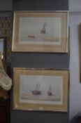 Two David Bell Signed Prints - Beach Schooners, an