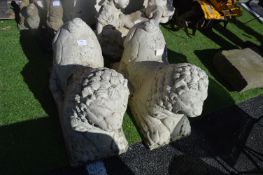 Pair of Garden Lion Ornaments