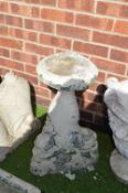 Garden Birdbath with Dolphin Supports
