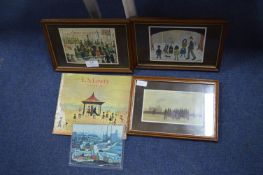 Three Framed Lowry Prints and Booklet