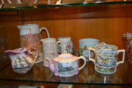 Small Sunderland Ship Jug plus Decorative Jugs, Mu
