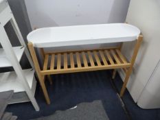 *Beech Framed Shelf Unit with Ladder Rack Undershe