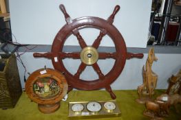 Ships Wheel, Barometer and Vintage Light (AF)