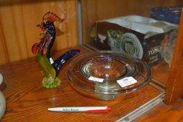 Murano Glass Dish and a Cockerel