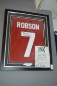 Signed Framed Brian Robson No.7 Autograph with Cer