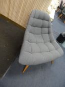 *Contemporary Style Grey Upholstered Easy Chair on