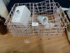 *Three Pink Mesh Baskets, Office Sundries, etc.