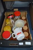 Box of Assorted Kitchen Storage Pots, Hornsea Milk