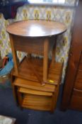 Nest of Three Teak Tables, and a Circular Sewing B