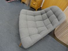 *Contemporary Style Grey Upholstered Easy Chair on
