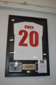 Signed Framed Michael Owen No.20 Football Shirt wi
