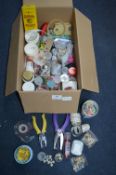 Box of Craft Items; Beads, Glitter, Paper Punches,