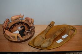 Ethnic Carved Wooden Salad Serving Sets etc.