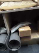 *Yoga Mat, Two Cork Bricks, and a Beanbag