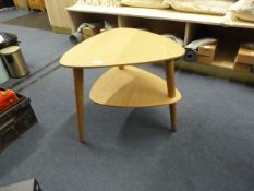 *Contemporary Style Light Oak Two Tier Table on Th
