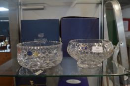 Two Boxed Bohemia Crystal Bowls
