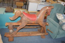 Vintage 1950's Wooden Rocking Horse