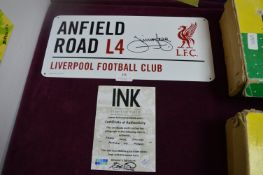 Anfield Road Plaque Signed by Jimmy Case with Cert