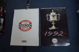 Two Stone's Bitter Rugby Calendars 1991 and 92