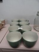 *Eight Green Ceramic Mugs