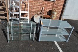 Two Glass & Metal TV Stands