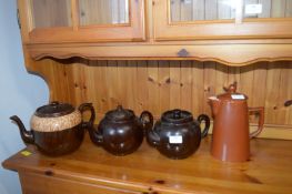 Three Vintage Teapots and a Coffee Pot