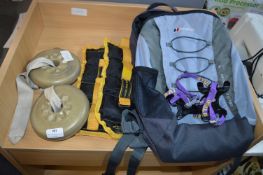 Exercise Weights and a Berghaus Backpack