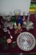 Vintage Glassware; Cut Glass Bowls, Animals, Paper