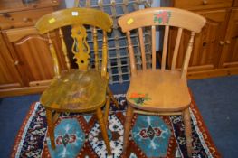 Two Painted Kitchen Chairs